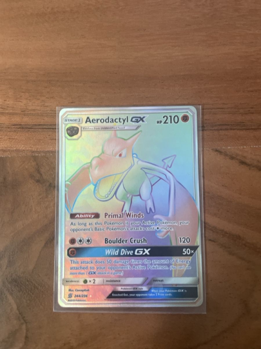 Pokémon Carte collezionabili: Aerodactyl GX Rainbow Unified Minds – Nuovo (secondo la descrizione) da Flawil venduto da Duft-Alchemist
