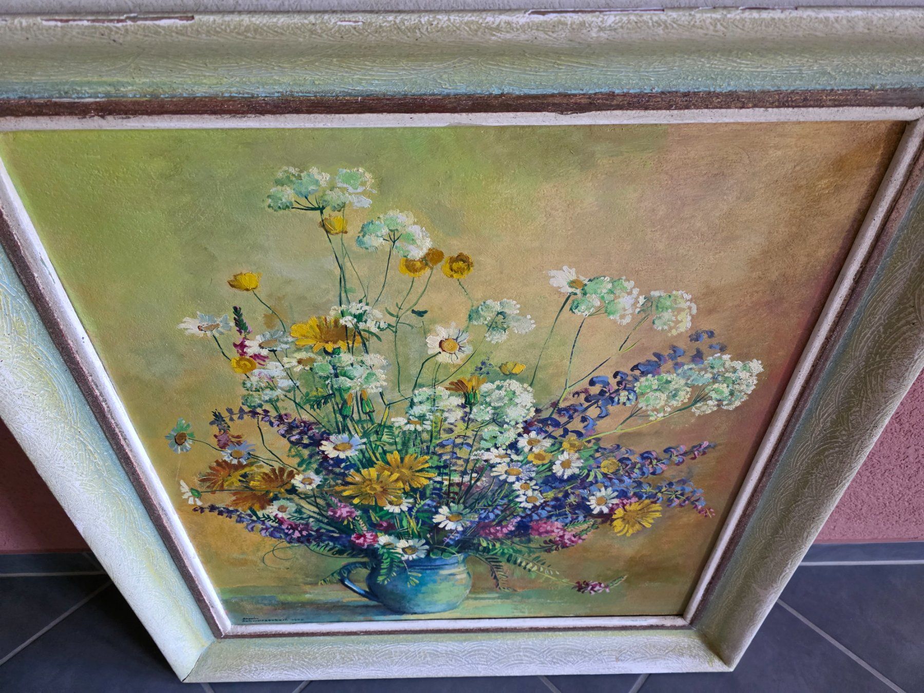 Dipinti: Antikes Gemälde Armin Schwarzenbach Blumen 1946 – Usato da Walterswil BE venduto da Lonitti 4