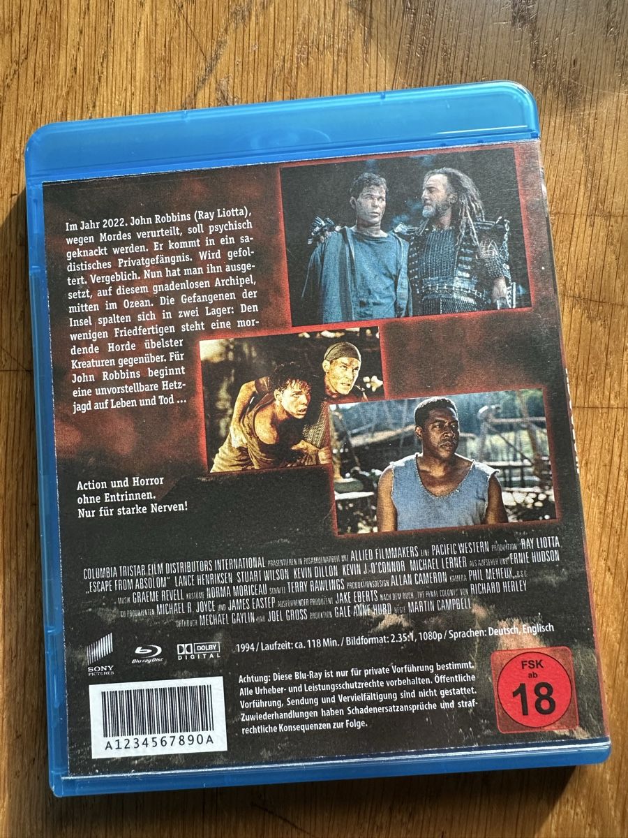 Tutti i DVDs: Absolom Bluray, mit Ray Liotta – Usato da Benken ZH venduto da Audi-erich 1