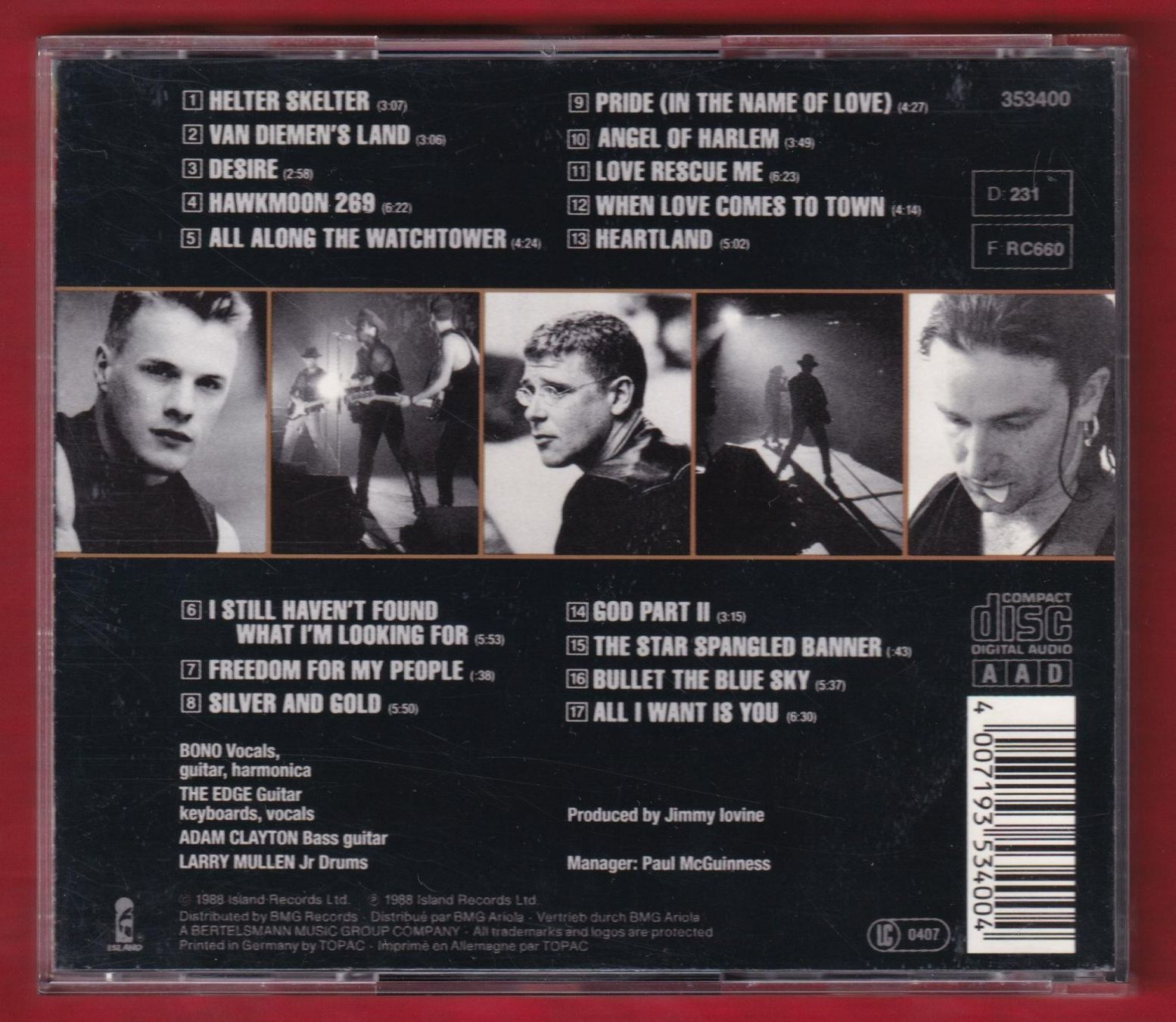 CD: U2 - Rattle And Hum (CD) – Usato da Zürich venduto da Pfluftl2000 1