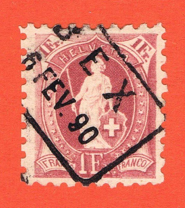 Tutti i francobolli: stehende Helvetia 71 B – Usato da Biberstein venduto da Jura39