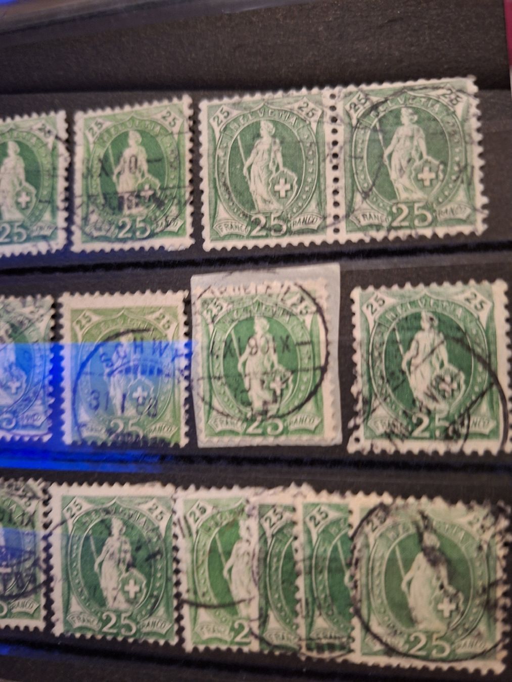 Alle Briefmarken: lot Stehende Helvetia 23Stk. div – Gebraucht aus Balgach von SIMEON27 1