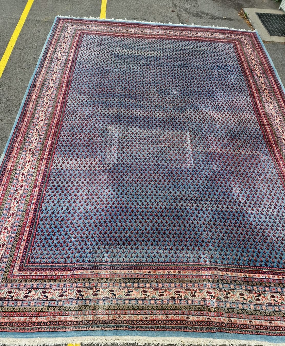 Teppiche: Orientteppich (ca. 12,3 m²) – Hellblau / Boteh - Muster – Gebraucht aus Flums von Flumsantik 1