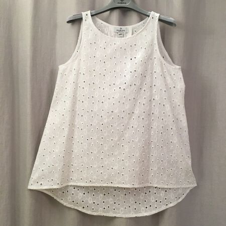 Piu & Piu Sommer Bluse ohne Arm BW Lochstickerei weiss Gr 44