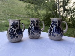 Ensemble de 3 pichets vintage en céramique – West Germany –