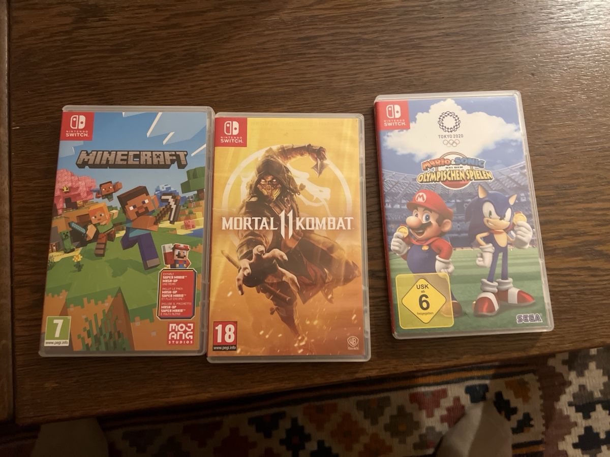 Jeux: Switch Game Bundle: Minecraft, Mortal Kombat 11,MS olympic – Neuf (Voir description) à Camignolo par Rmarazza23