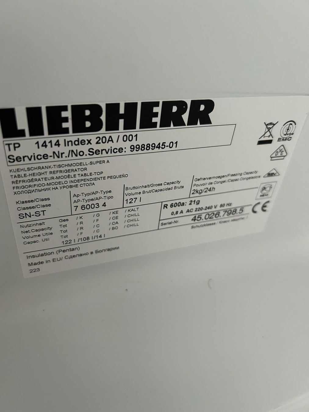 Liebherr Frigoriferi: kühlschrank liebherr – Usato da Basel venduto da faz_hdd8 2
