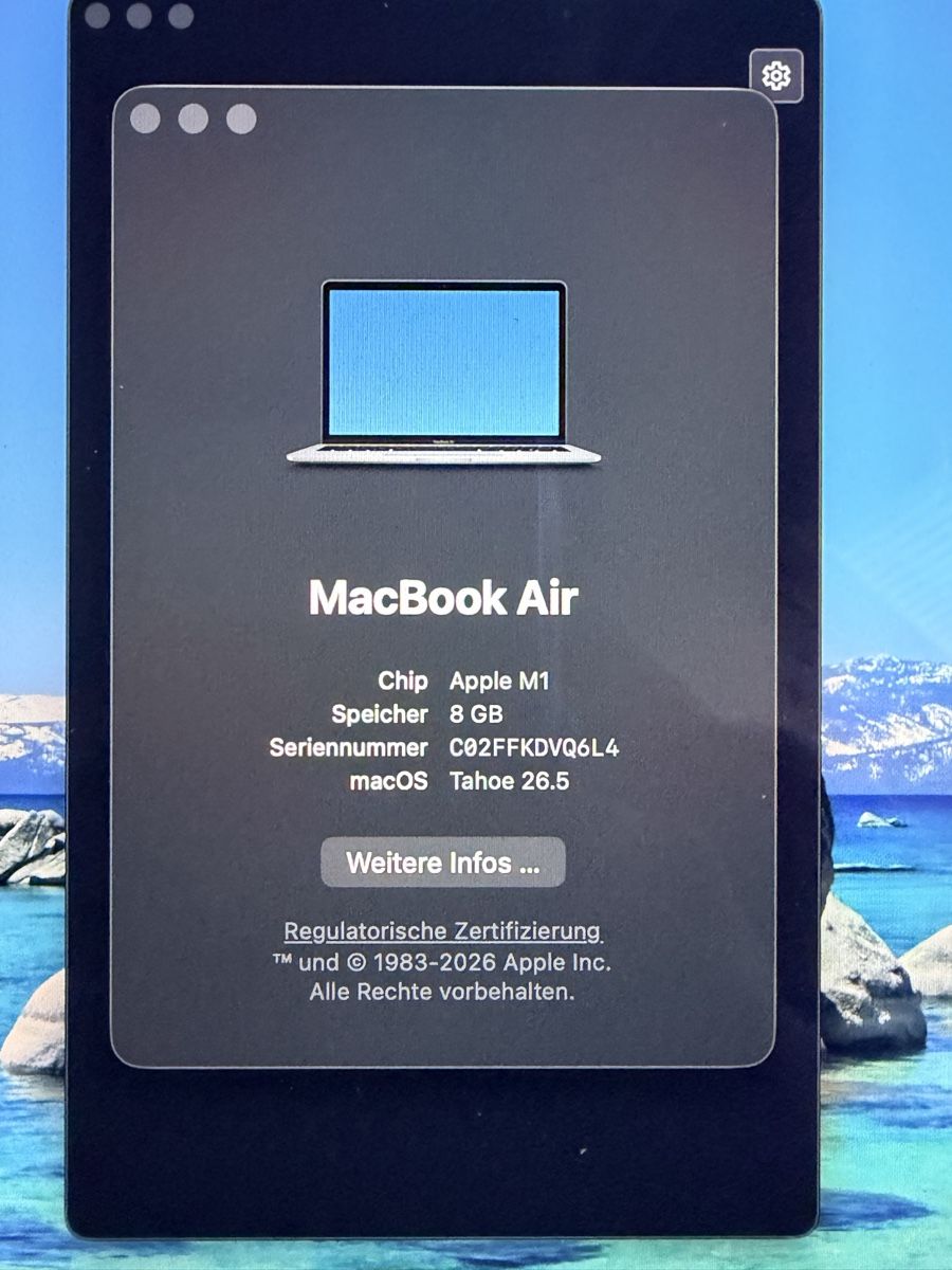 Apple Notebook: Macbook Air M1 8GB ab 1.00.- – Usato da Dussnang venduto da Matt1987 3
