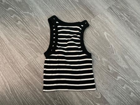 Damen Crop Top gestreift schwarz weiss Gr.M