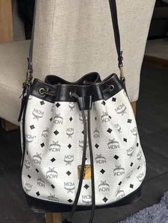 MCM Vintage Bucket Bag / Schultertasche - Black & White