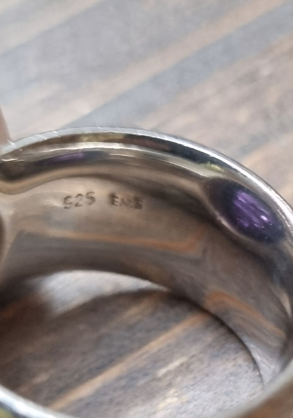 Anelli: Massiver Silberring 925 handgeschmiedet mit Amethyst – Usato da unterägeri venduto da ursiou 5