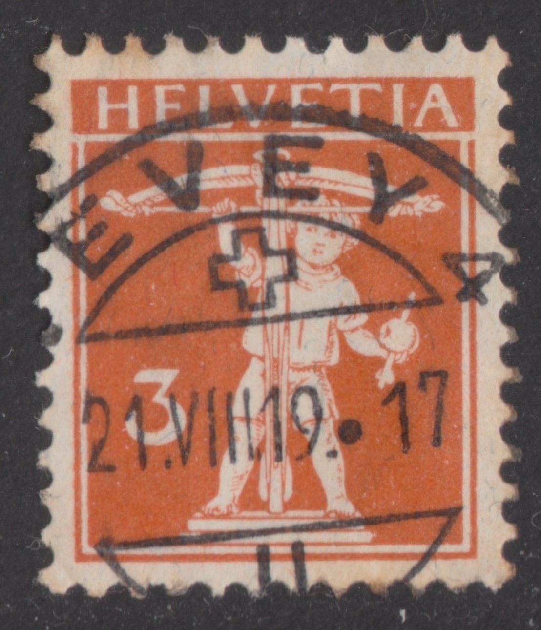 Alle Briefmarken: VEVEY 4   -   21.VIII.19 – Gebraucht aus Kleindöttingen von Laufzeit