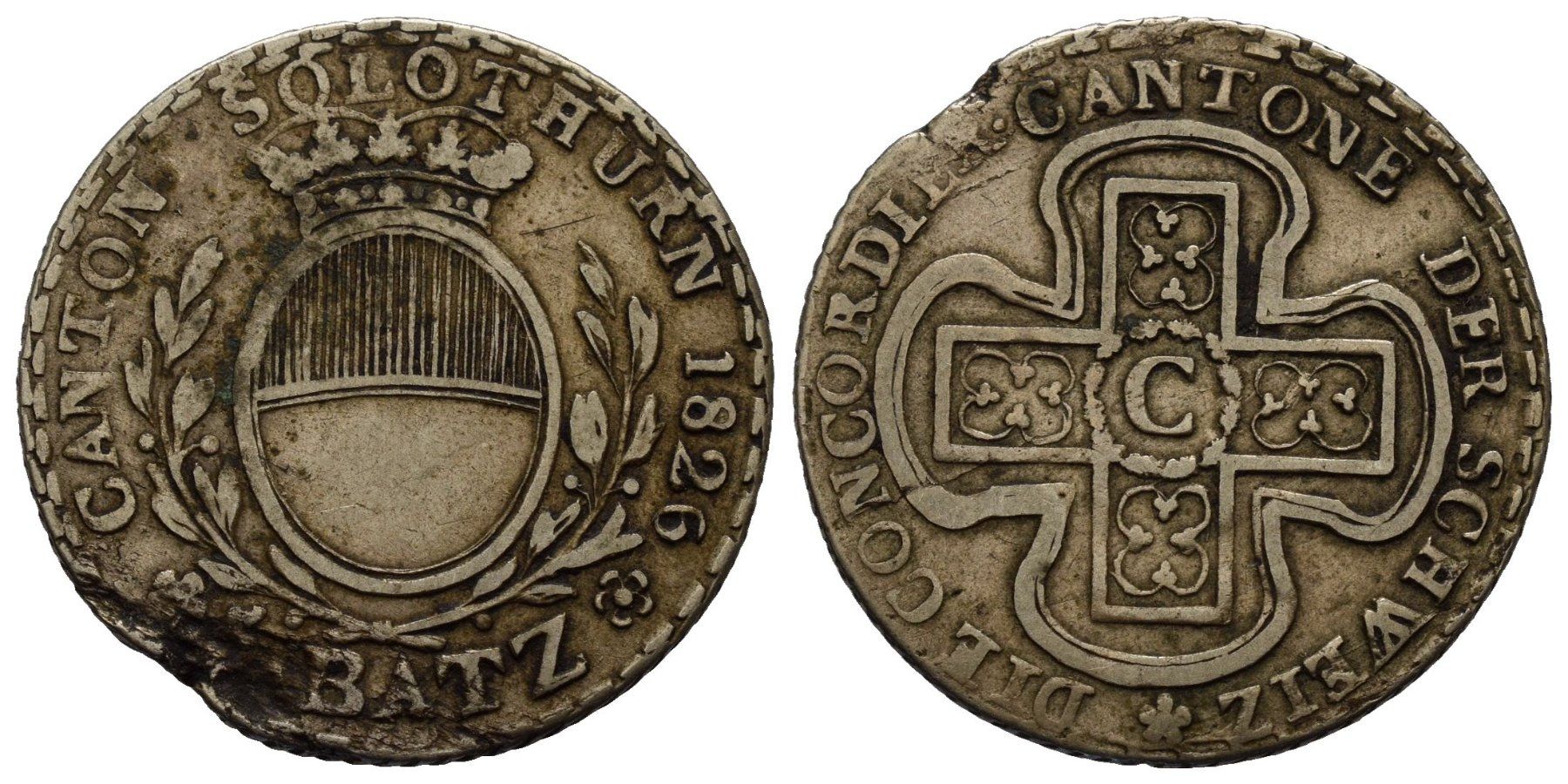 Tutti le monete: Solothurn 5 Batzen 1826  /2012 – Usato da Trimbach venduto da Solothurn1