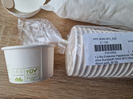 2000Stk Bio Set: 500 Becher 500 Deckel 500Einlage 500 Spaten