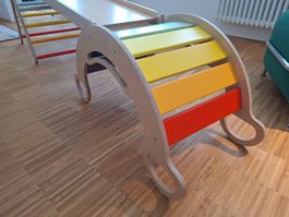 Kletterbogen mit Rutschbrett bunt neuwertig