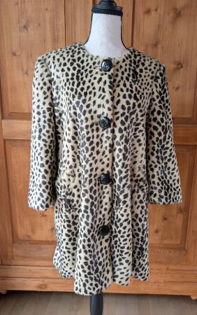 Fake Fur-Kurzmantel Leopard