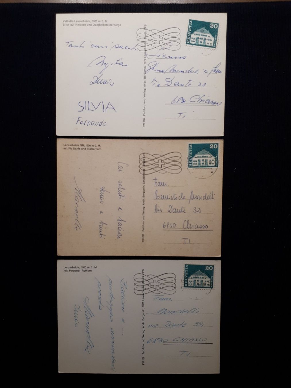 Cartoline postali: 3 AK LENZERHEIDE - WINTER – Usato da Ponto Valentino venduto da giorgia06 1