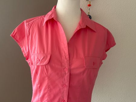 Kurzarm Bluse Damen pink