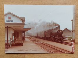 Altes orig. Foto Hedingen Bahnhof mit Bahn Dampflok (1978)