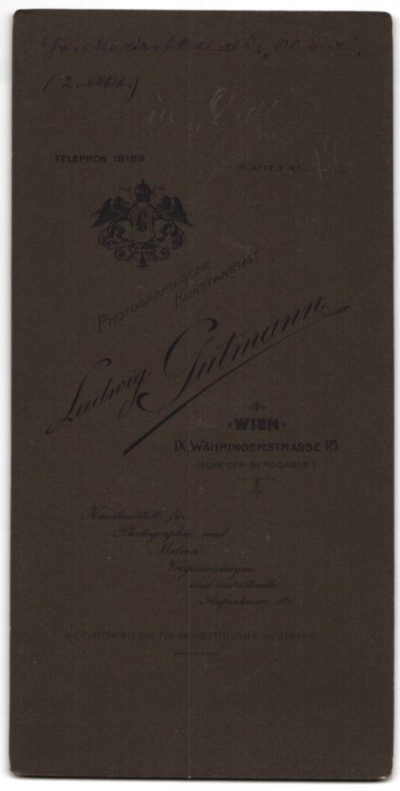 Fotografie & Manifesti: Fotografie Ludwig Gutmann, Wien, Schausp – Usato da Berlin venduto da bartko-reher 1
