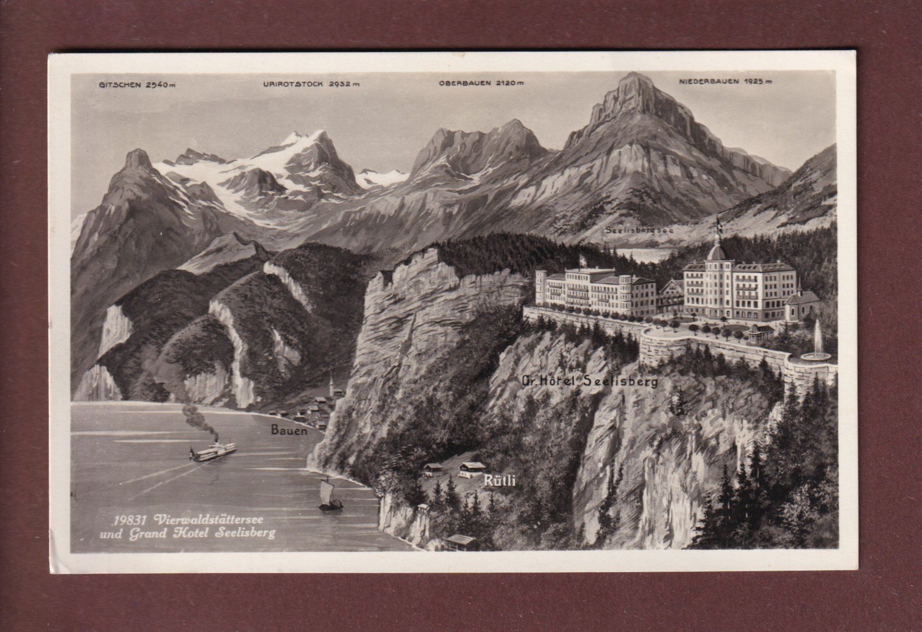 Cartoline postali: GRAND HOTEL SEELISBERG - 1933 – Usato da Pully venduto da nicecards
