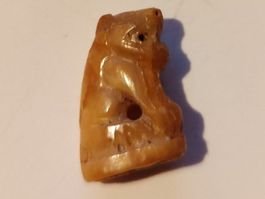 Thailändisches Tiger Amulett handgeschnitzt Knochen (Nr.035)