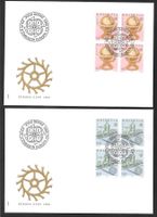 2 FDC 698 - 699 Europamarken Serie Viererblöcke ET 3.5.1983