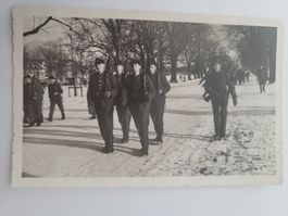 Alte Fotografie Soldaten im Schnee historisch RN