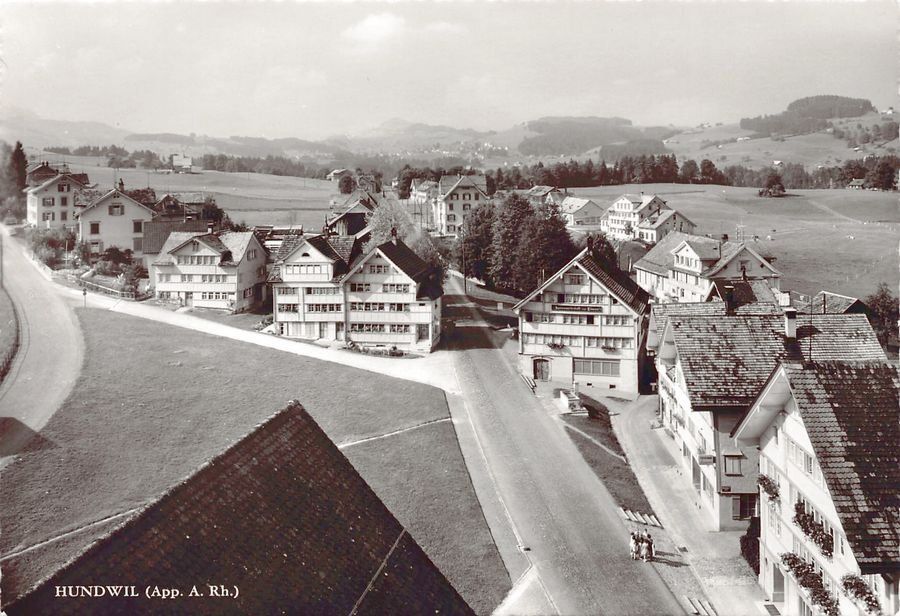 Cartoline postali: Hundwil AR, Flugbild um 1955 – Usato da Frauenfeld venduto da POML