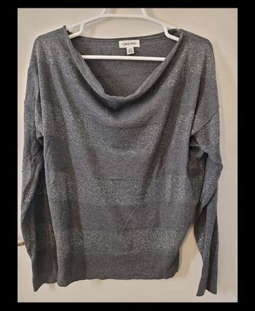 Calvin Klein Pullover, Grau mit Glitzer, Grösse S