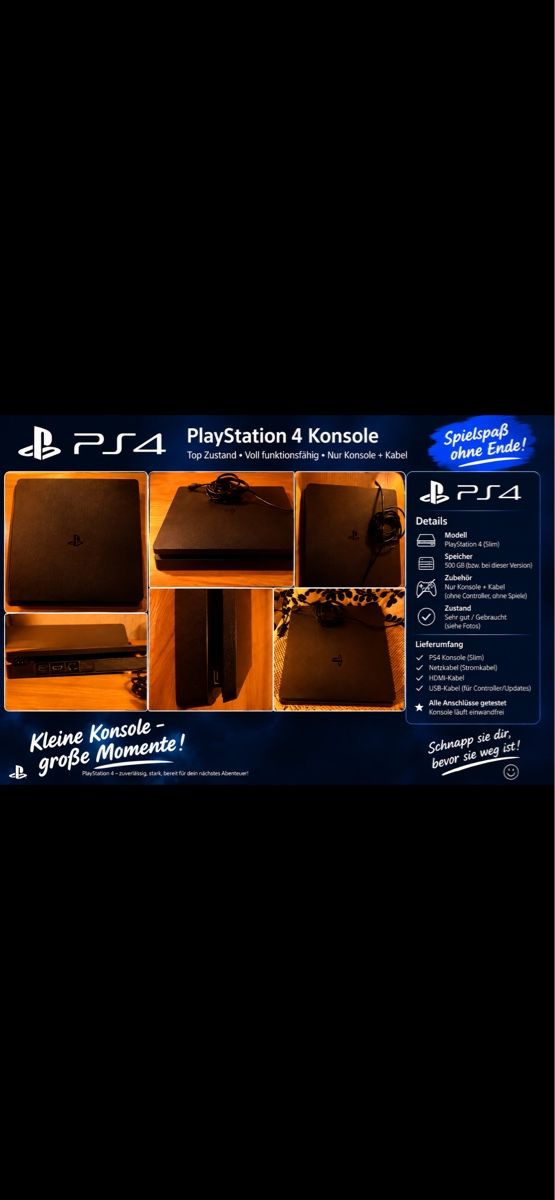 Sony Konsolen: PLAYSTATION 4 SLIM EDITION – Gebraucht aus Küsnacht ZH von lau_8qc2