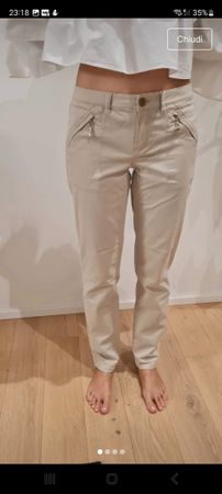 Ladies' Beige Trousers - Great Summer Style, Size Small