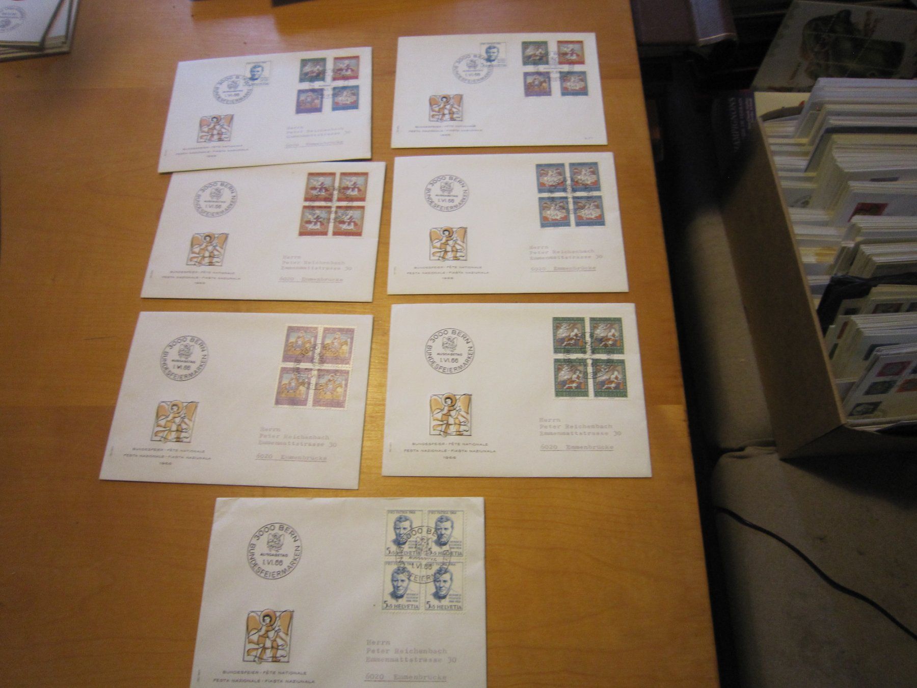 Tutti i francobolli: PP 1966 FDC Serie und 4er mit Adresse – Usato da Gordola venduto da Polentaefung