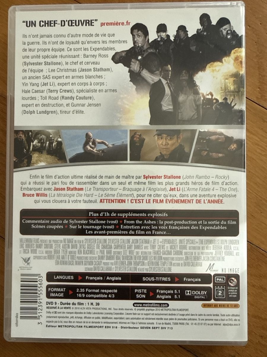 Tutti i DVDs: DVD Expendables Unité spéciale  – Usato da Aigle venduto da pat_z2c2 1