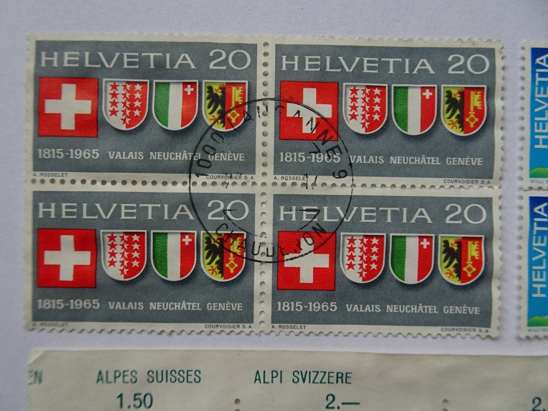 Alle Briefmarken: Div. 4er-Blocks – Gebraucht aus Aadorf von Chnorli-Furz 1