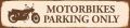 Rusty Blechschild-MOTORBIKES PARKING ONLY - 46 X 10 CM