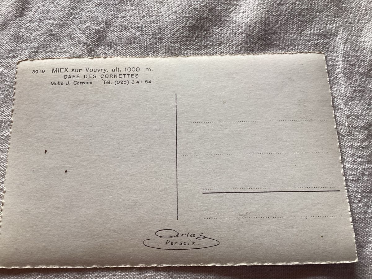 Cartes postales: MIEX / VOUVRY café des cornettes – D'occasion à Luc (Ayent) par Rebouille 1