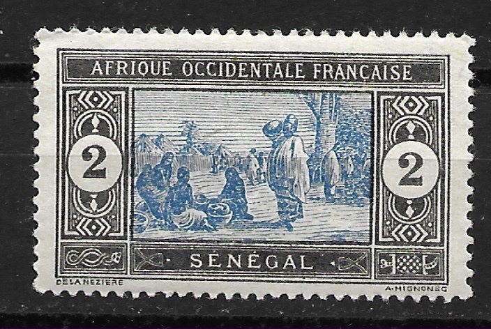 Tutti i francobolli: Senegal 1914: Marktszene – Usato da Zürich venduto da Rainstamps