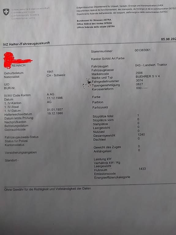 Trattori: Bührer SV4 – Usato da Niederwil SG venduto da annot03