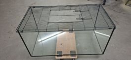 Grosses Glas Terrarium/Hamsterkäfig mit Gitterdeckel