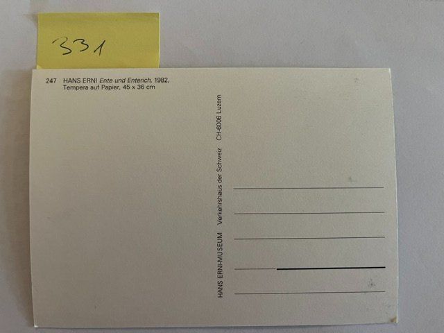 Cartoline postali: Hans Erni Ente und Enterich 1982 – Usato da Niederwil AG venduto da dahu75 1