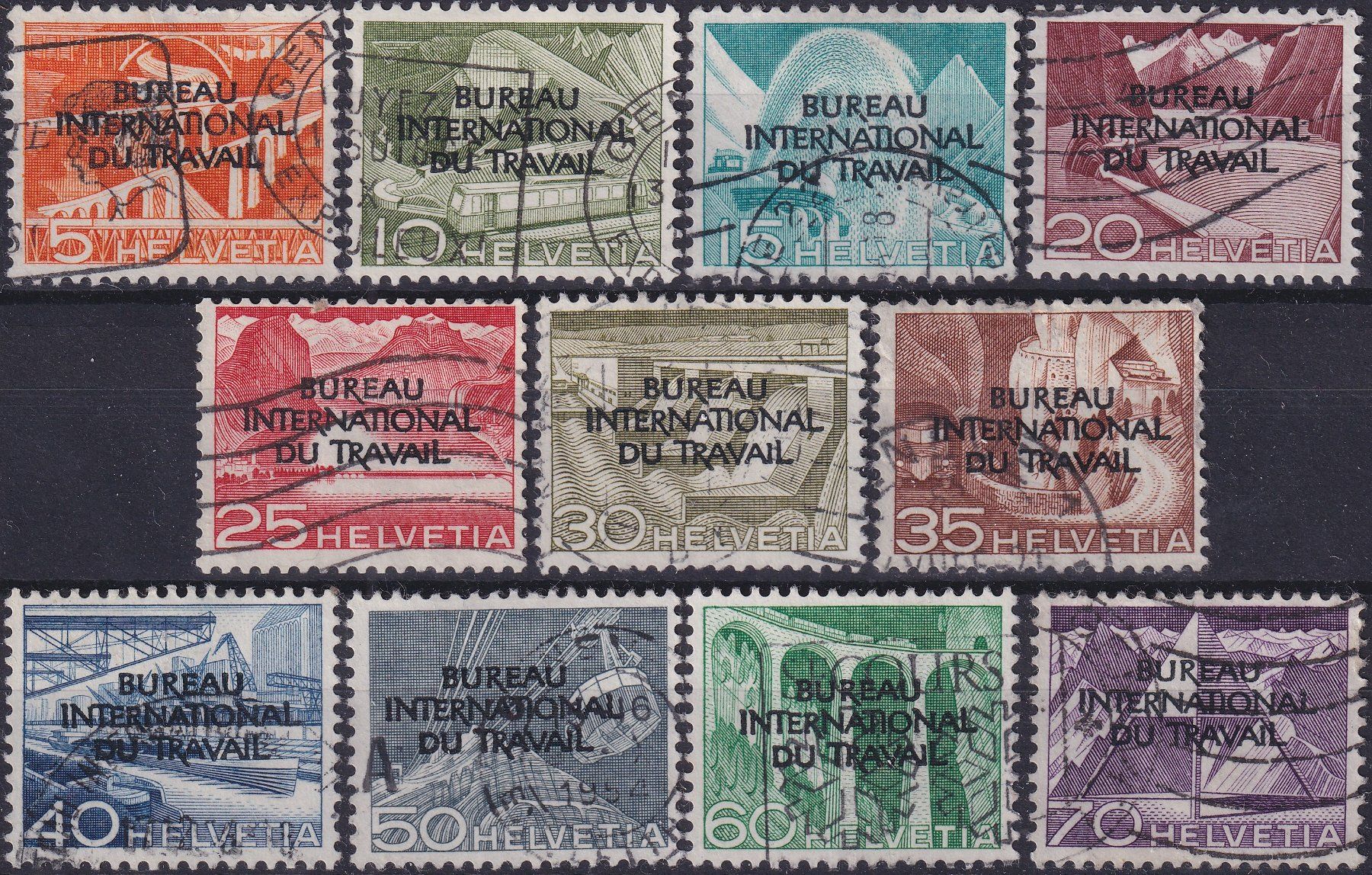 Tous les timbres: 1950, BIT, Nr.84-84 (Technik & Landschaften) gest. Kat:240.- – D'occasion à Sursee par Luzernerraute