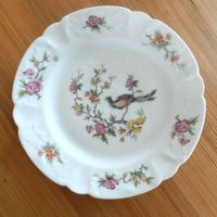 Dessertteller  Porzellan France Vogelmotiv, 2 Stück