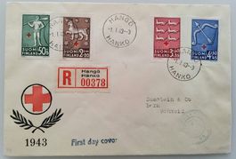Finnland Rotes Kreuz 1943, Serie auf Brief