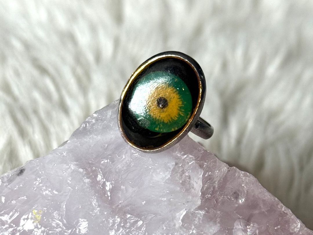 Anelli: Ring Silber mit grünem Auge – Usato da Istighofen venduto da Ringparadies