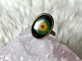 Ring Silber mit grünem Auge