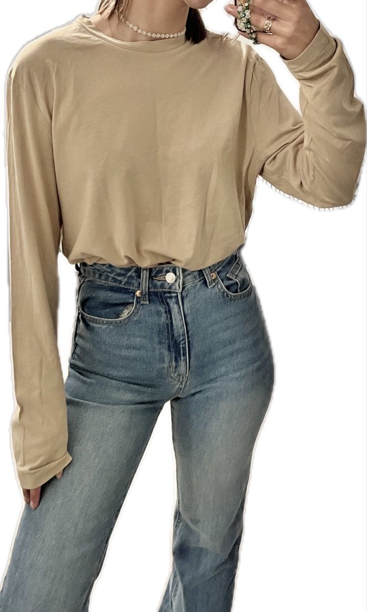 H&M Top: Haut Basic en coton 100% H&M beige – Nuovo (secondo la descrizione) da Aigle venduto da sow_m7gm 2