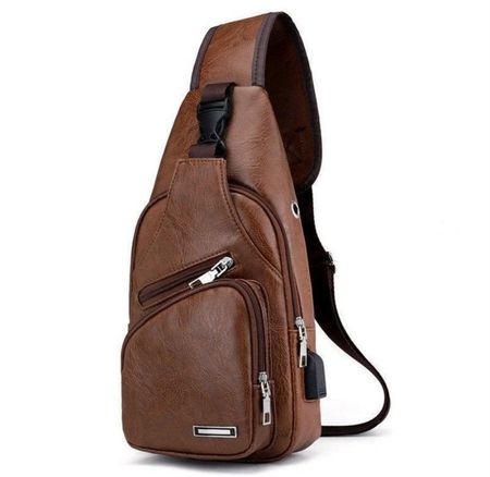 Retro Umhängetasche mit USB-Anschluss - Sac à bandoulière