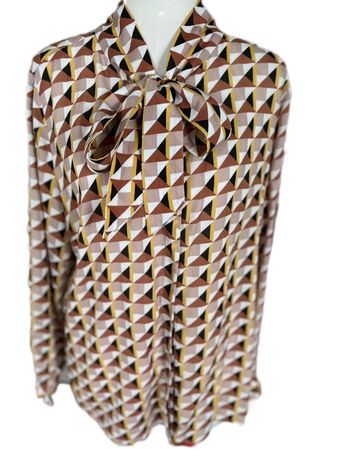 Milano-Elegante Bluse mit geometrischem Muster Gr. 42
