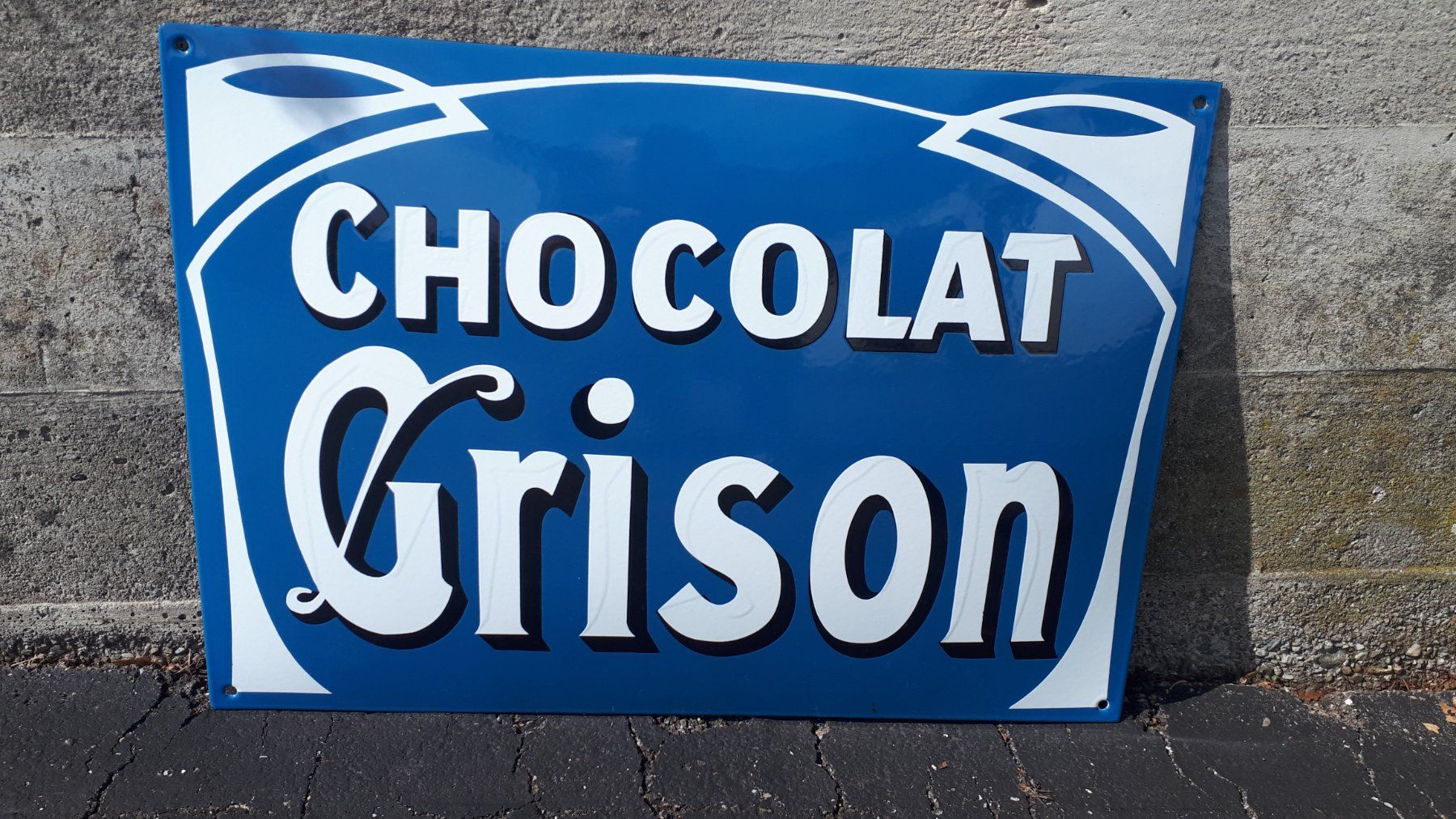 Insegne: Emailschild Chocolat Grison – Usato da Zürich venduto da timbuktu03
